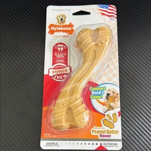 Power Chew Peanut Butter Dog Toy - Tan